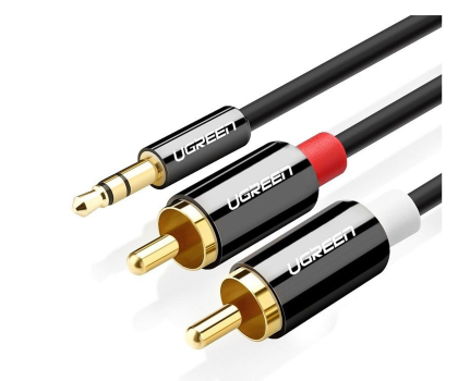 Kabel audio UGREEN AV116 Przewód 35mm Jack do 2RCA Cinch 2m czarny